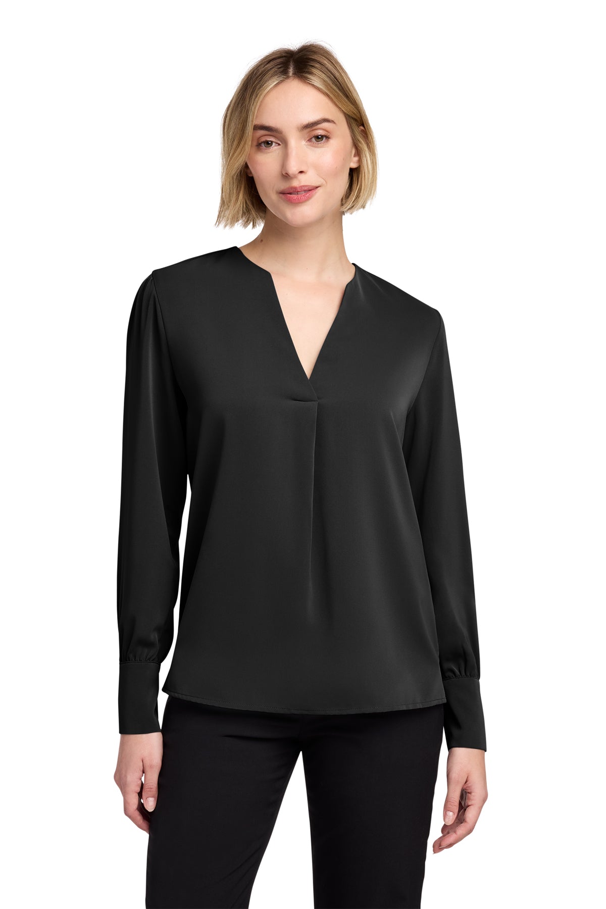 BB18009 Brooks Brothers® Women’s Open-Neck Satin Blouse