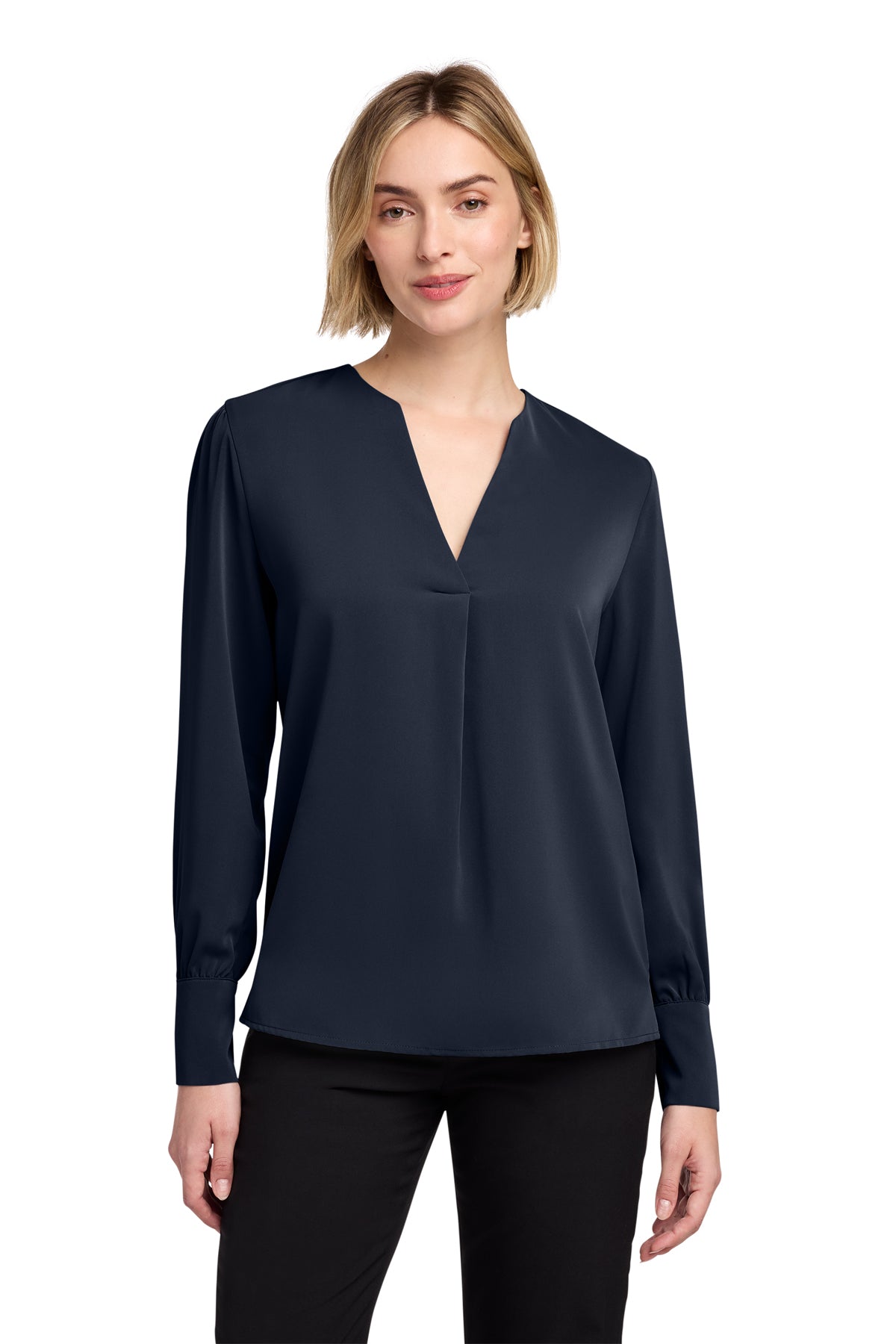 BB18009 Brooks Brothers® Women’s Open-Neck Satin Blouse