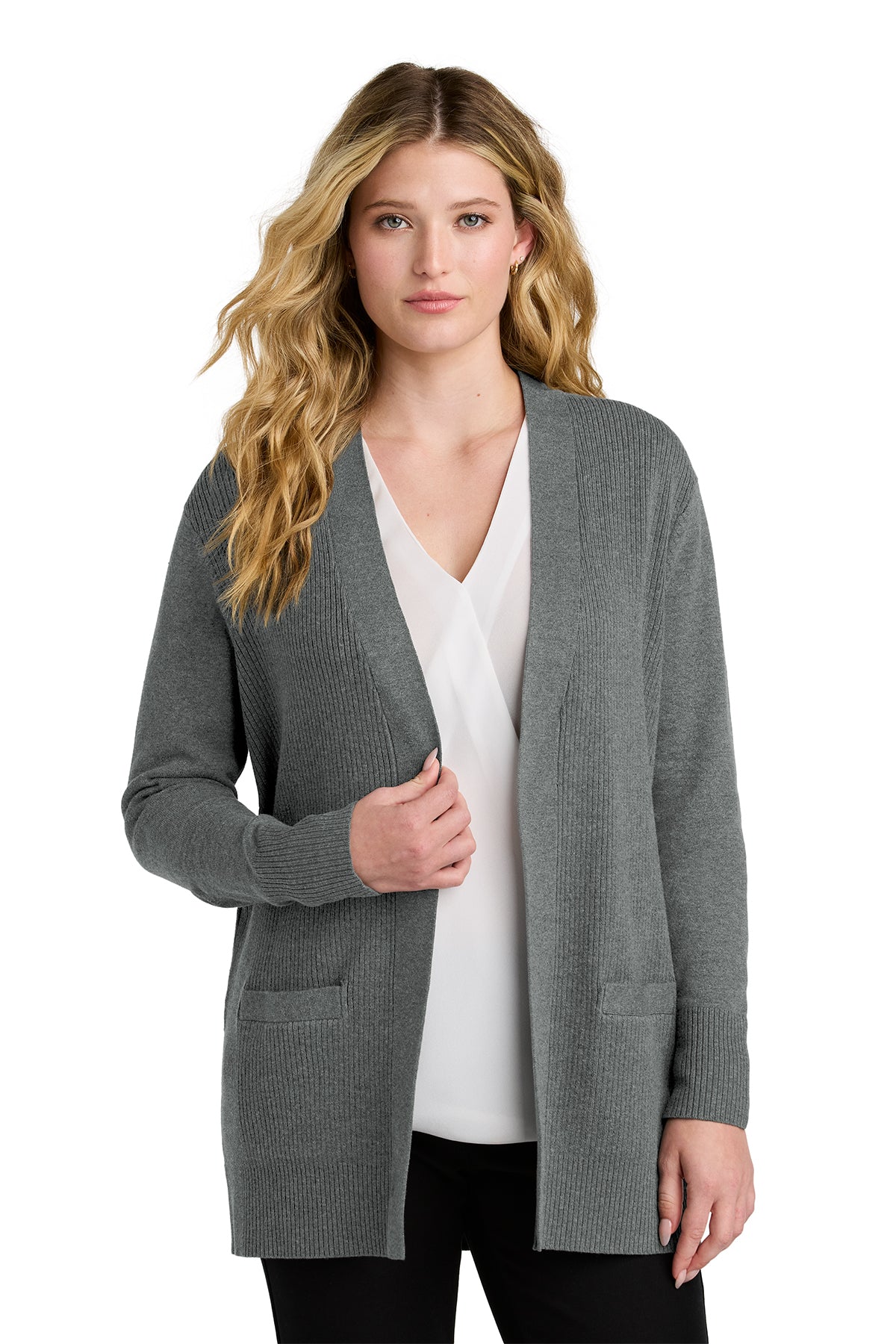 LW2890 Port Authority® Women’s Easy Care Open-Front Cardigan Sweater