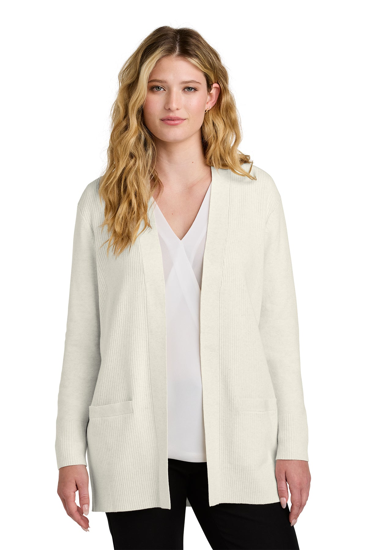 LW2890 Port Authority® Women’s Easy Care Open-Front Cardigan Sweater