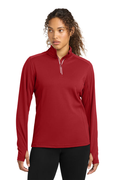 LST860 Sport-Tek® Women's Sport-Wick® Textured 1/4-Zip Pullover