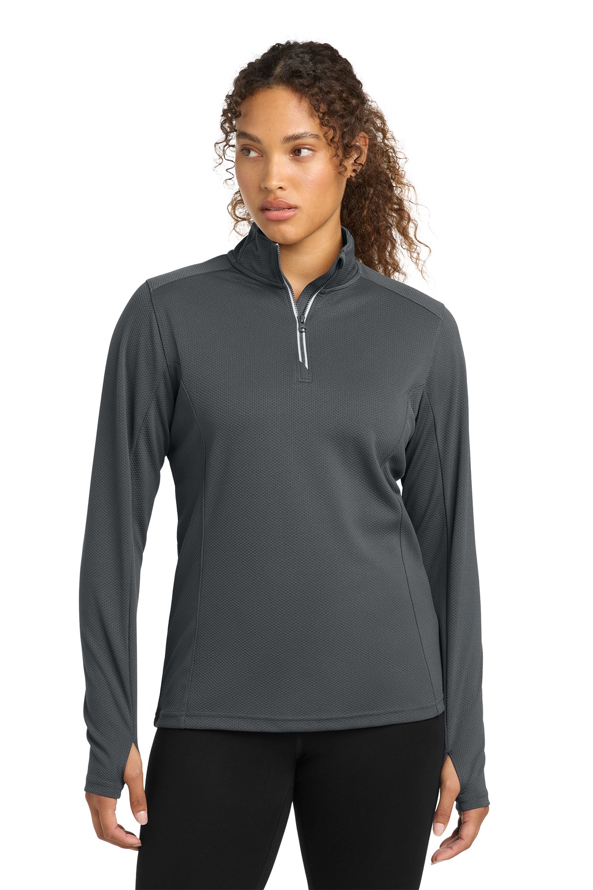LST860 Sport-Tek® Women's Sport-Wick® Textured 1/4-Zip Pullover