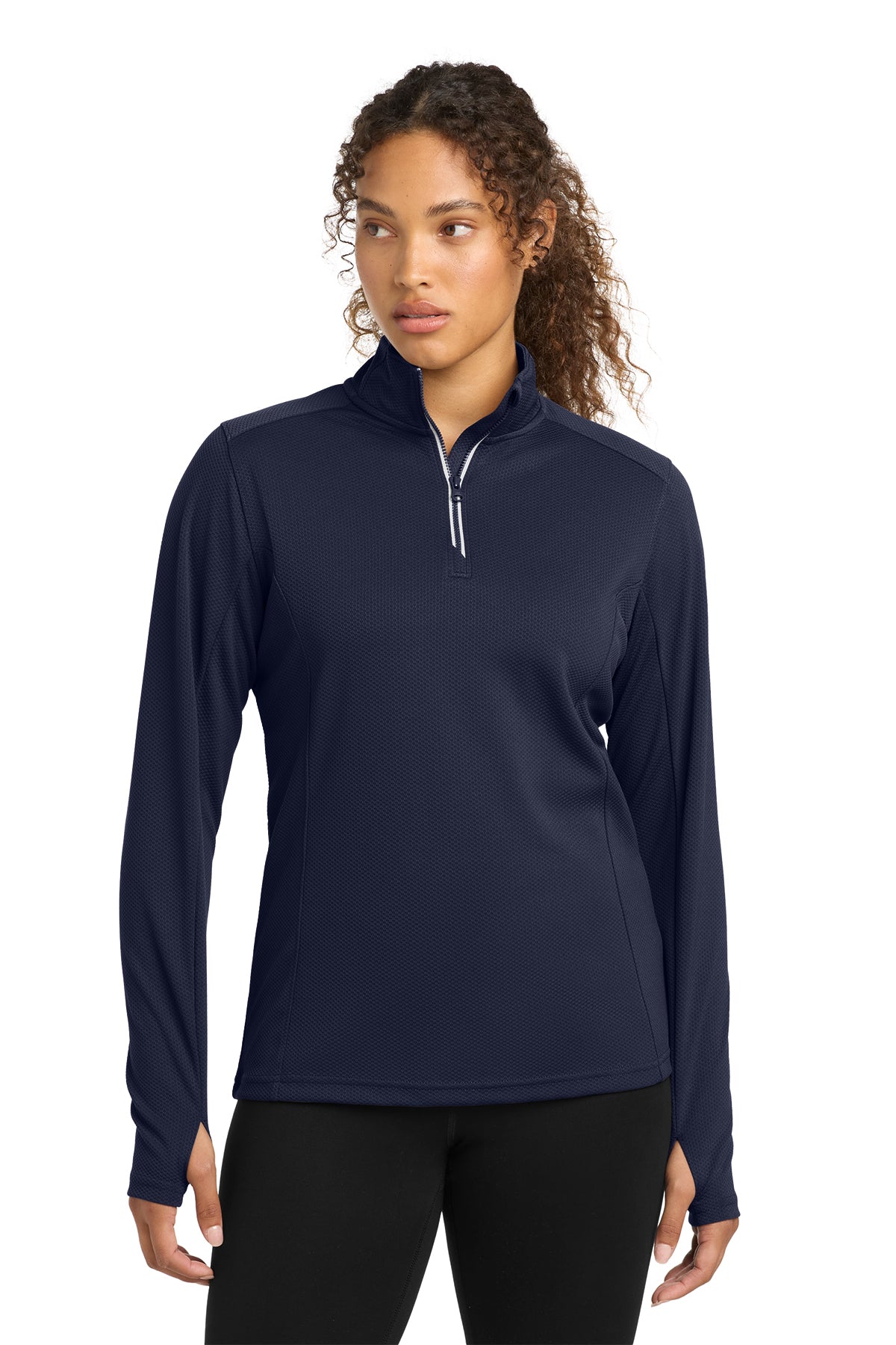 LST860 Sport-Tek® Women's Sport-Wick® Textured 1/4-Zip Pullover