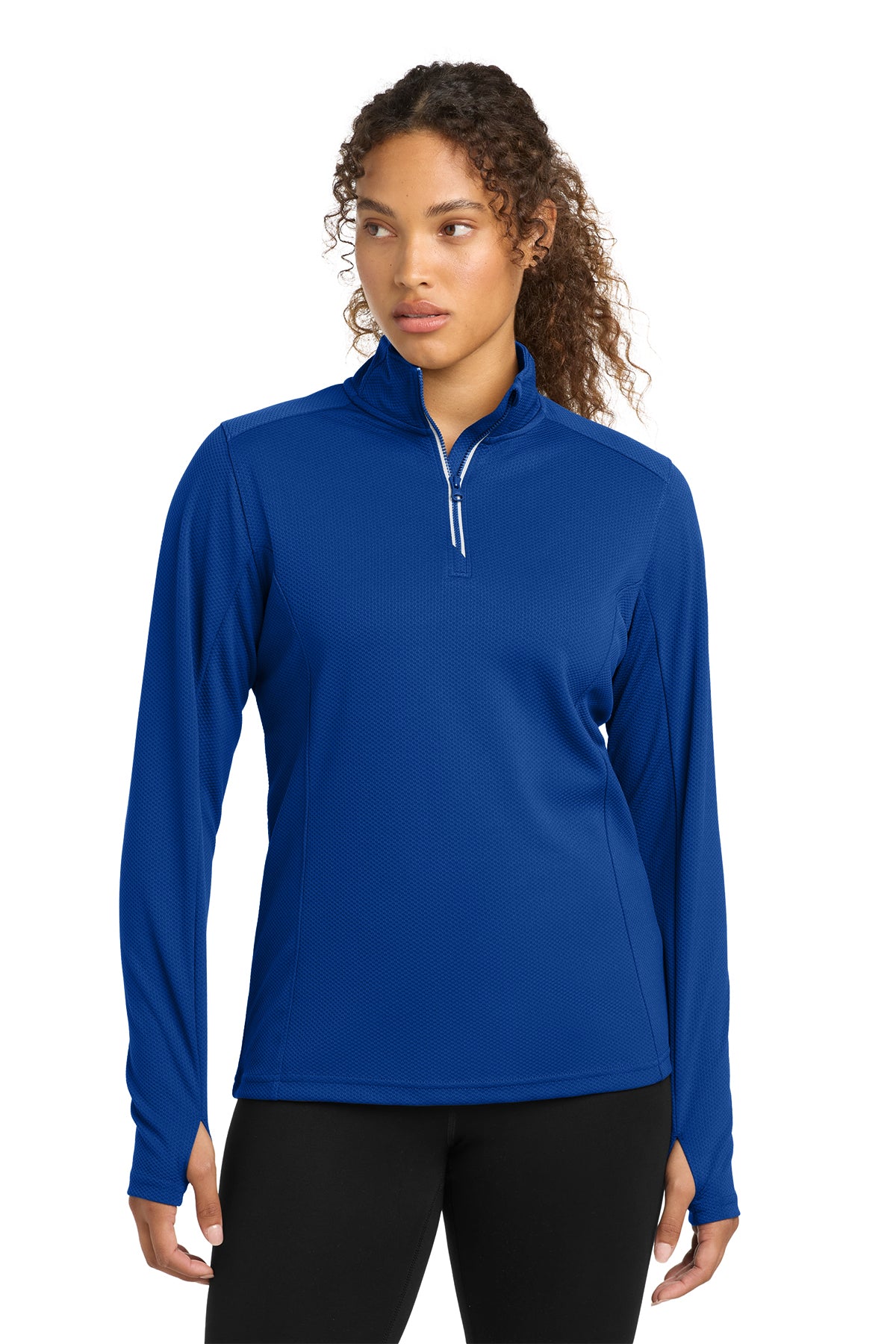 LST860 Sport-Tek® Women's Sport-Wick® Textured 1/4-Zip Pullover