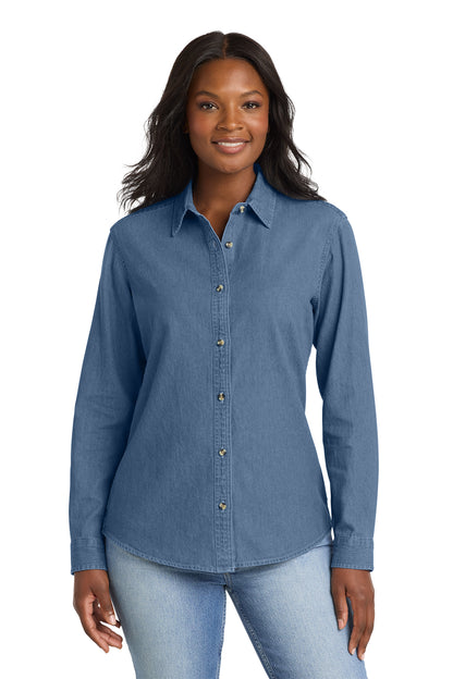 LSP10 Port & Co™ Women's Long Sleeve Value Denim Shirt