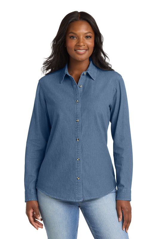LSP10 Port & Co™ Women's Long Sleeve Value Denim Shirt