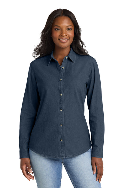LSP10 Port & Co™ Women's Long Sleeve Value Denim Shirt