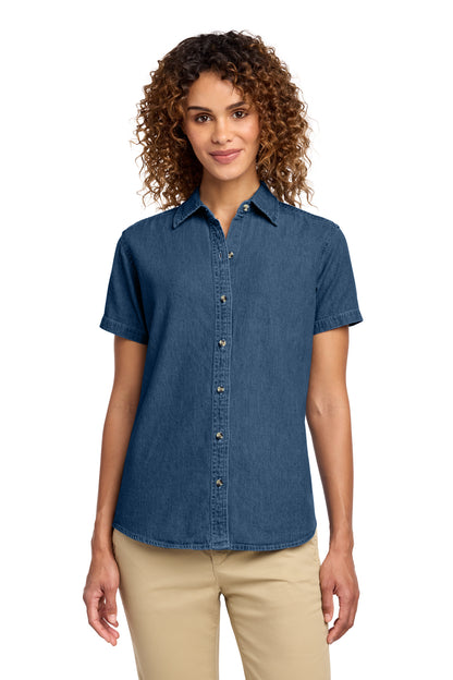 LSP11 Port & Co™ Women's Short Sleeve Value Denim Shirt