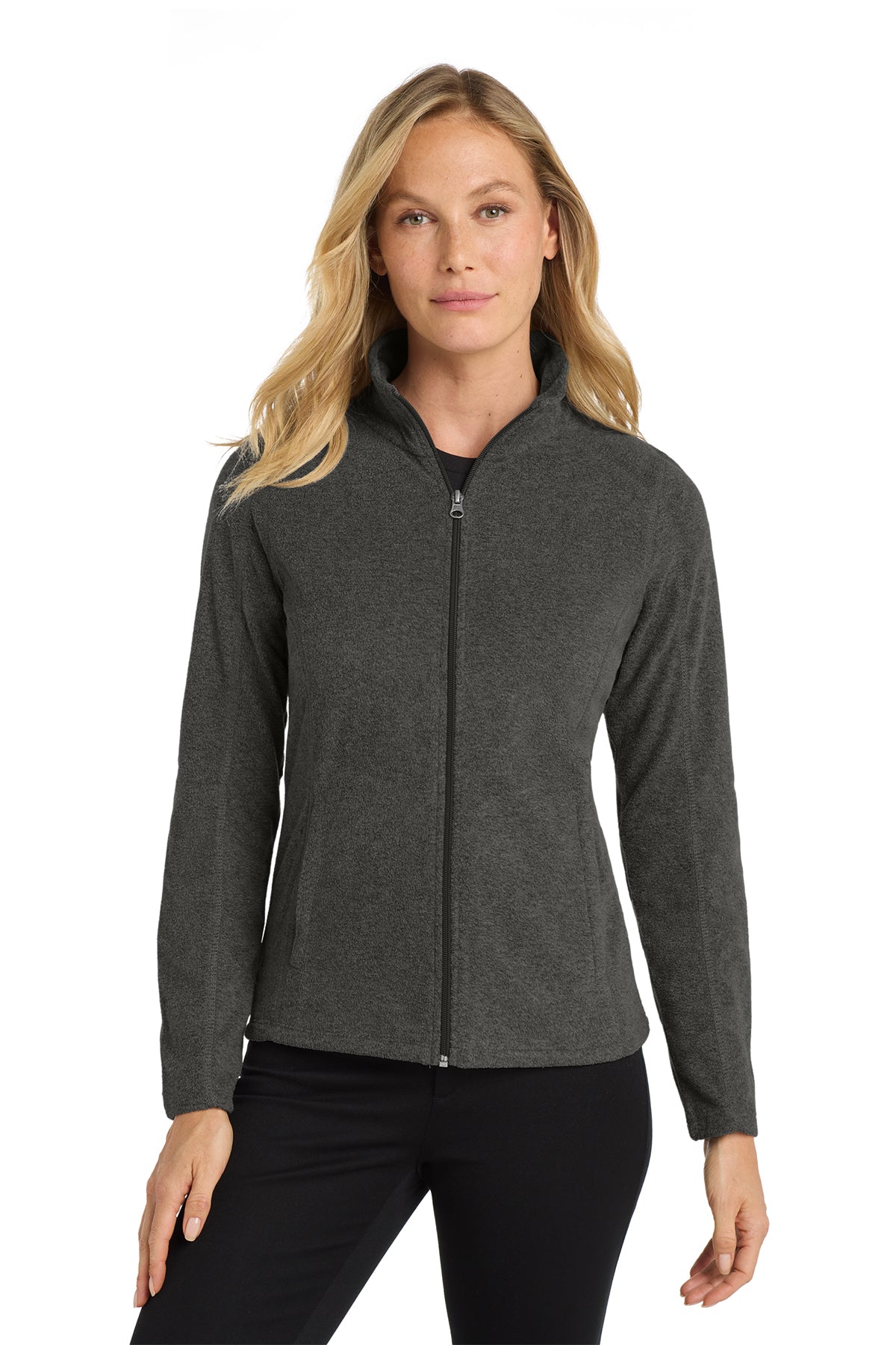 L235 Port Authority® Women's Heather Microfleece Full-Zip Jacket