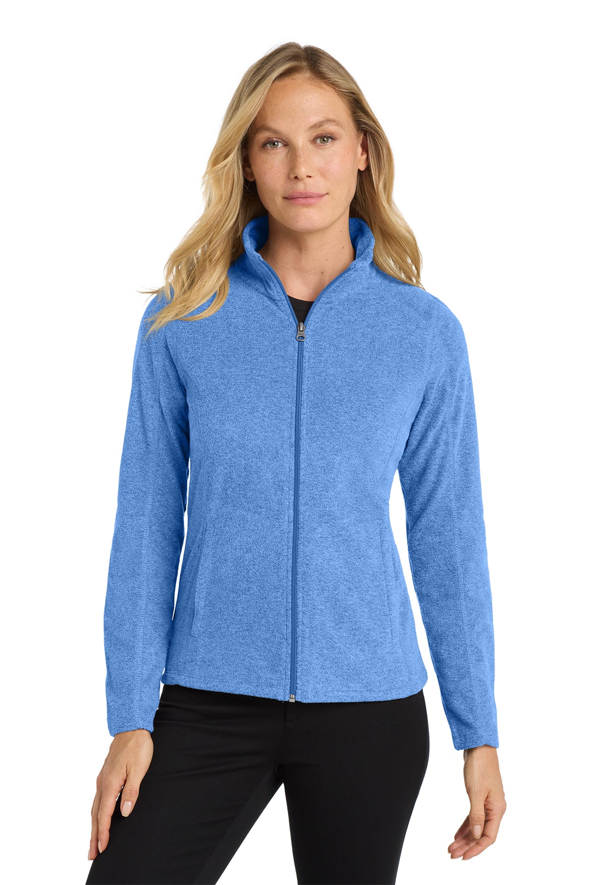 L235 Port Authority® Women's Heather Microfleece Full-Zip Jacket