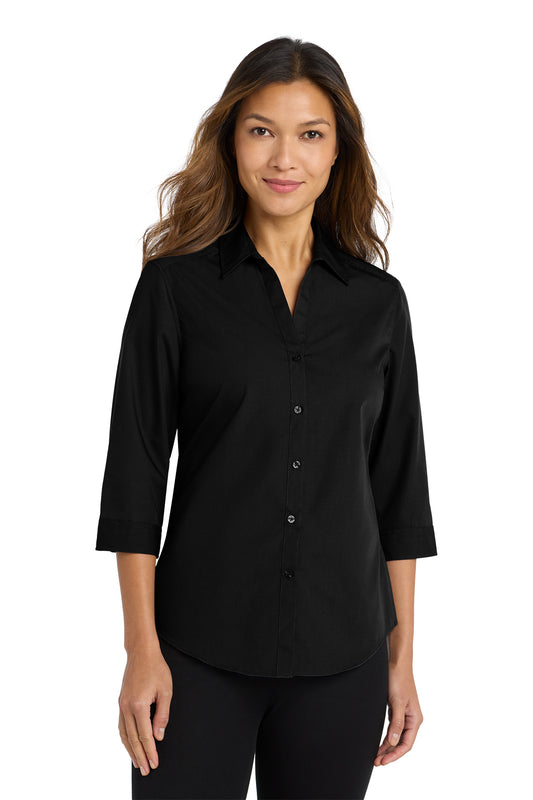 LW102 Port Authority® Women's 3/4-Sleeve Carefree Poplin Shirt