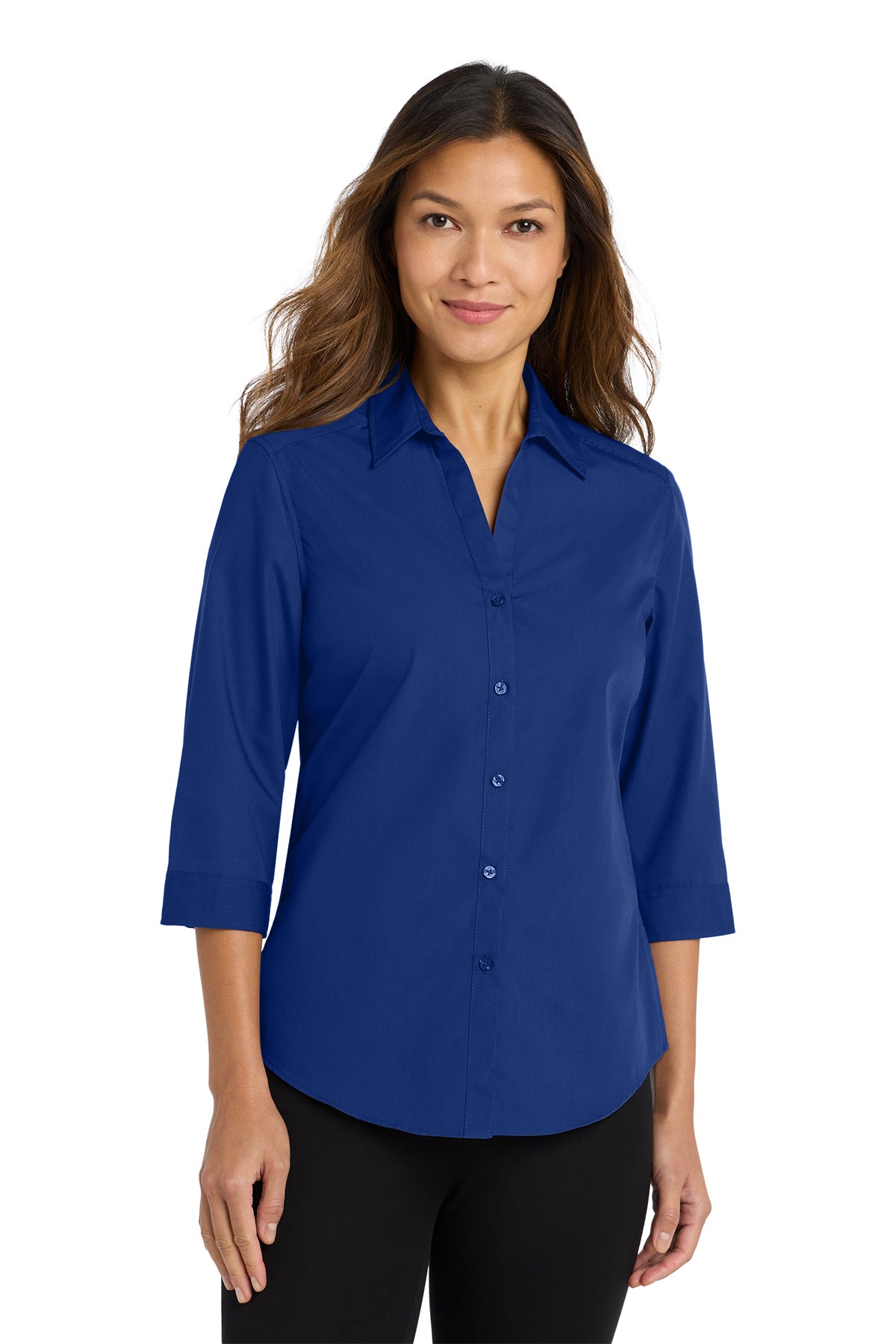 LW102 Port Authority® Women's 3/4-Sleeve Carefree Poplin Shirt