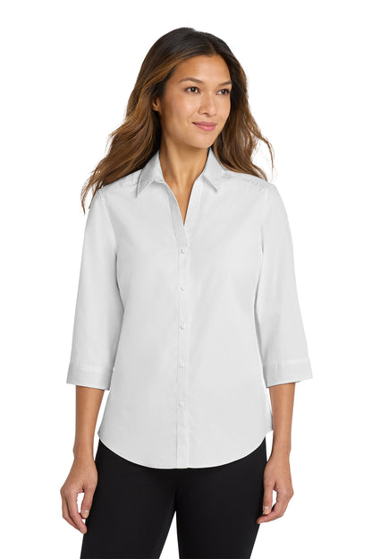 LW102 Port Authority® Women's 3/4-Sleeve Carefree Poplin Shirt