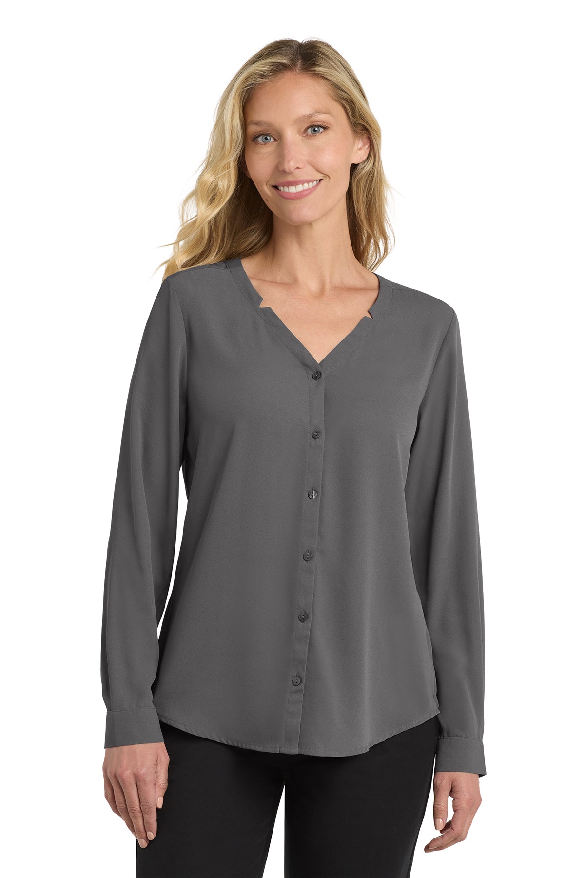 LW700 Port Authority® Women's Long Sleeve Button-Front Blouse
