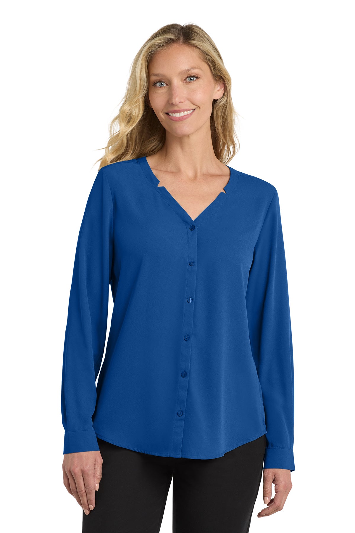 LW700 Port Authority® Women's Long Sleeve Button-Front Blouse