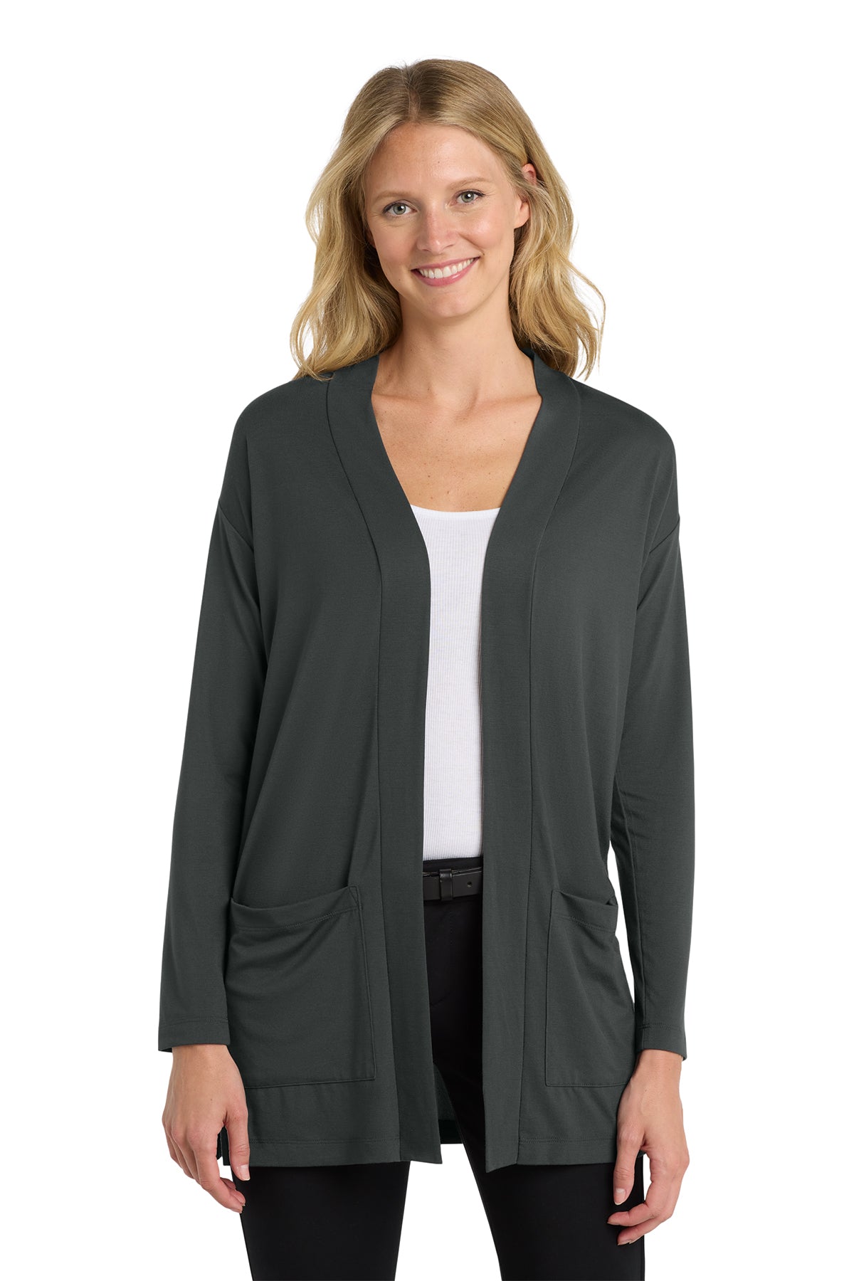 LK5434 Port Authority® Women's Concept Long Pocket Cardigan